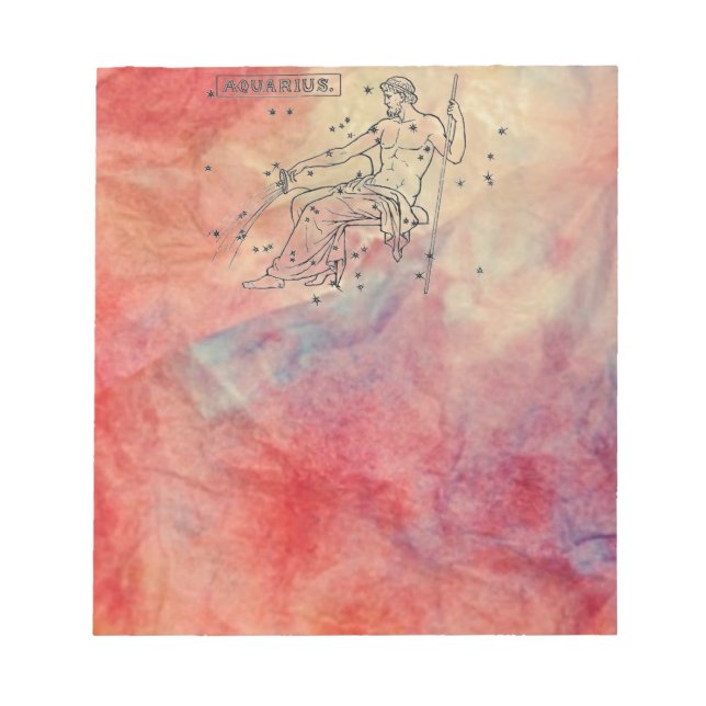 Rosa Marble Aquarius Anteckningsblock (Framsida)