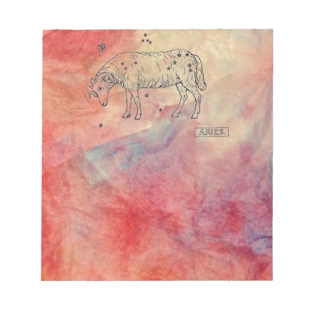 Rosa Marble Aries Anteckningsblock (Framsida)