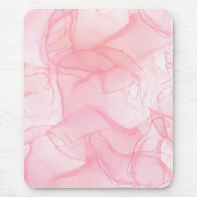Rosa marble-bakgrund, fluid art-bakgrundsnotering musmatta (Framsidan)