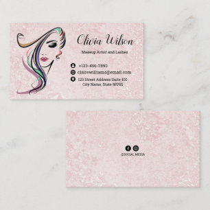Rosa Marble Beauty Parlor Hairstylist Visitkort