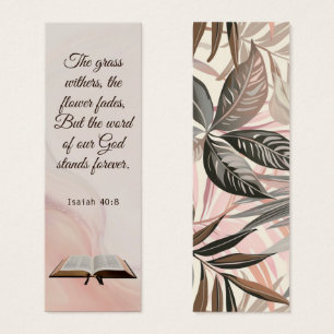 Rosa Marble Blommigt Elegant Bible Scripture Verse Litet Visitkort