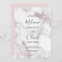 Rosa Marble bröllopsinbjudan Inbjudningar