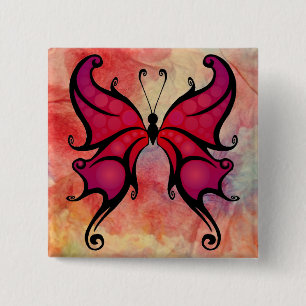 Rosa Marble Butterfly Butterfly Button Knapp