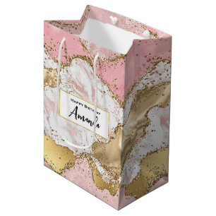 Rosa Marble Design Birday i Luxury Ro Guld