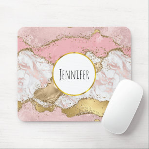 Rosa Marble Design för lyxur Ro Guld Musmatta