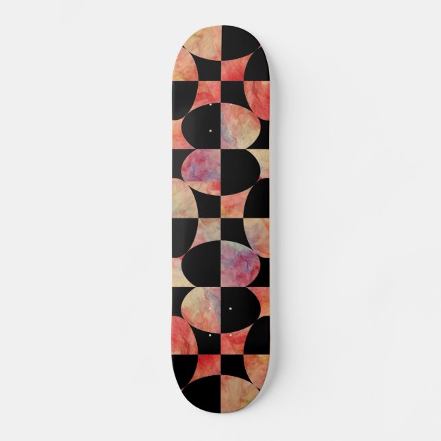 Rosa Marble Design Skateboard (Framsida)
