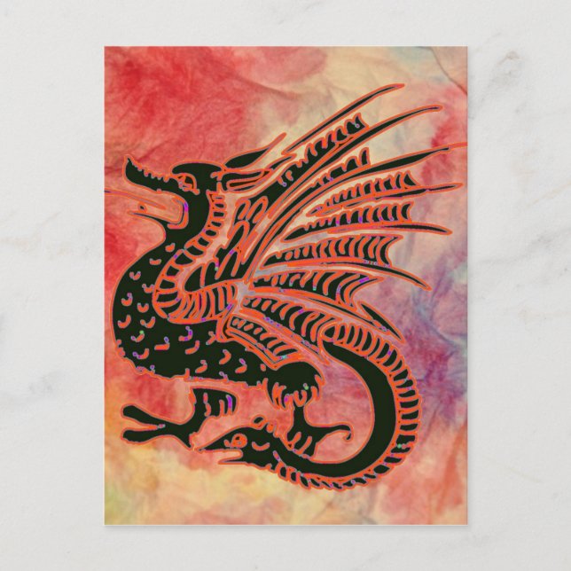 Rosa Marble Dragon vykort (Framsida)