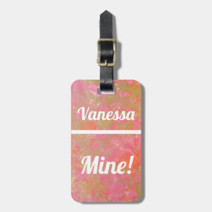 Rosa Marble Funy Luggage Tag Bagagebricka