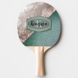 Rosa Marble Grönt Monogram Pingisracket