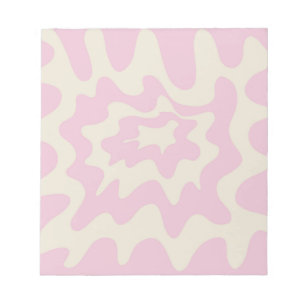 Rosa Marble Groovy Vågigt Rand Modern Vår Anteckningsblock