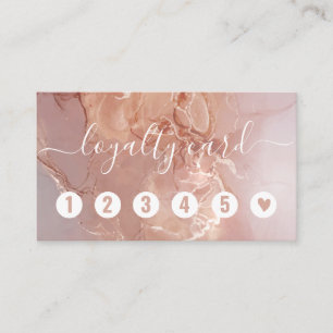 Rosa Marble Hair Nagel Beauty Salon Loyalty Cards Lojalitetskort