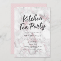 Rosa Marble Inbjudningskort för möhippan