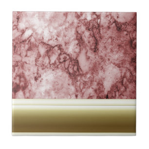 Rosa Marble med guldrand Kakelplatta