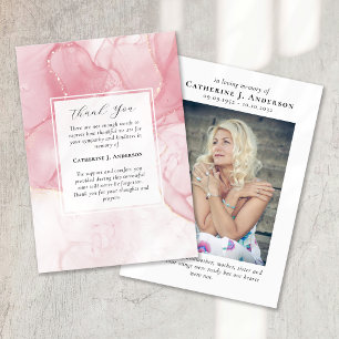Rosa Marble Memorial Photo Sympathy Funeral Tack Kort