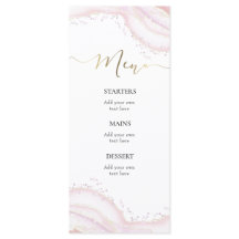 rosa marble Menu