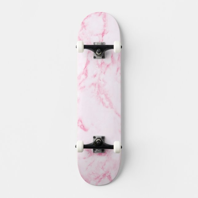 Rosa Marble Mini Skateboard Bräda 18,7 Cm (Framsida)