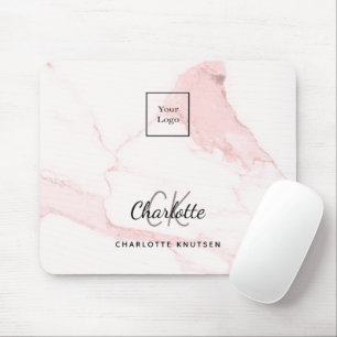  rosa marble monogram namn business logotyp musmatta