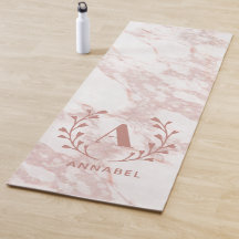 Rosa Marble Monogram Valfri initial Anpassningsbar