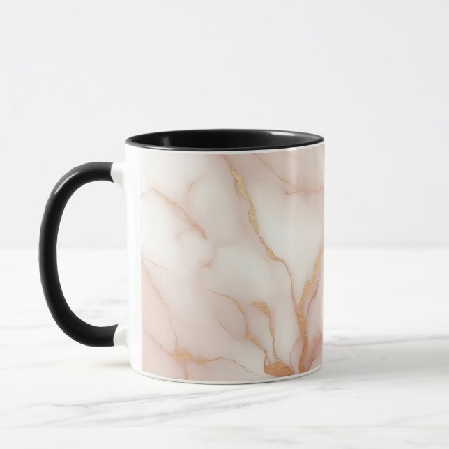  Rosa Marble Mugg med Guld Veins (Vänster)