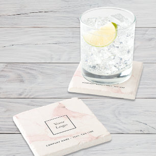 Rosa marble namn business logotyp elegant modern stenunderlägg