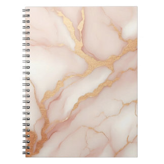  Rosa Marble Notebook med Guld Veins Anteckningsbok