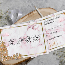 Rosa Marble och Golden Pearls Bröllop