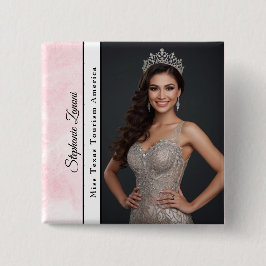 Rosa Marble Pageant-sash Foto Button Pin Knapp