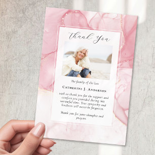 Rosa Marble Photo Sympathy Funeral Memorial Tack Kort