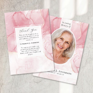 Rosa Marble Photo Sympathy Funeral Memorial Tack Kort