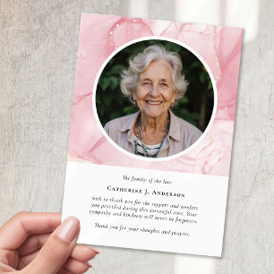 Rosa Marble Photo Sympathy Memorial Funeral Tack Kort