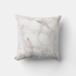 Rosa Marble Pillow med mönstrat bakåt Kudde