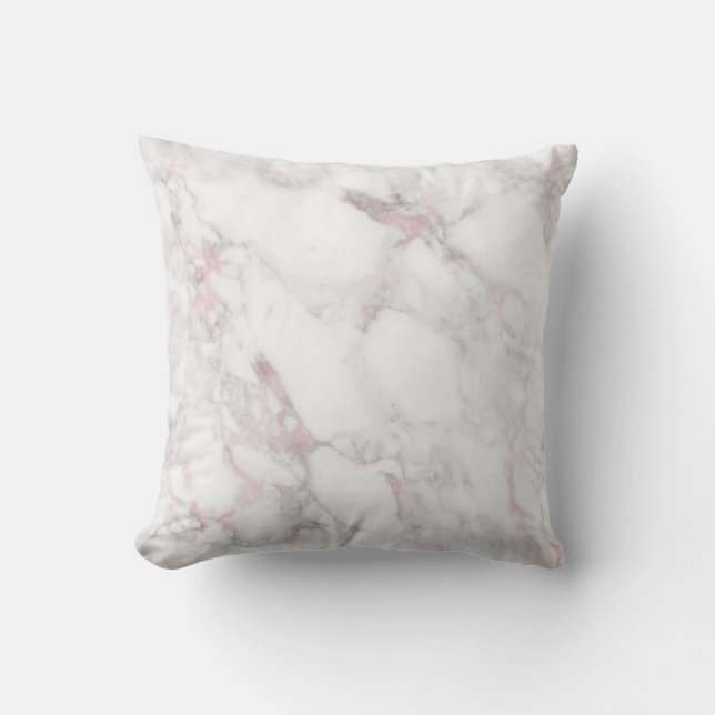 Rosa Marble Pillow med mönstrat bakåt Kudde (Framsida)