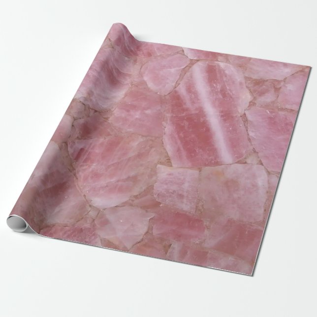 Rosa Marble Presentpapper (Utrullad)