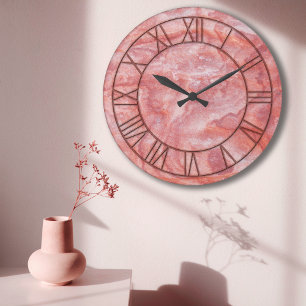 Rosa Marble Print Wall Clock Stor Klocka