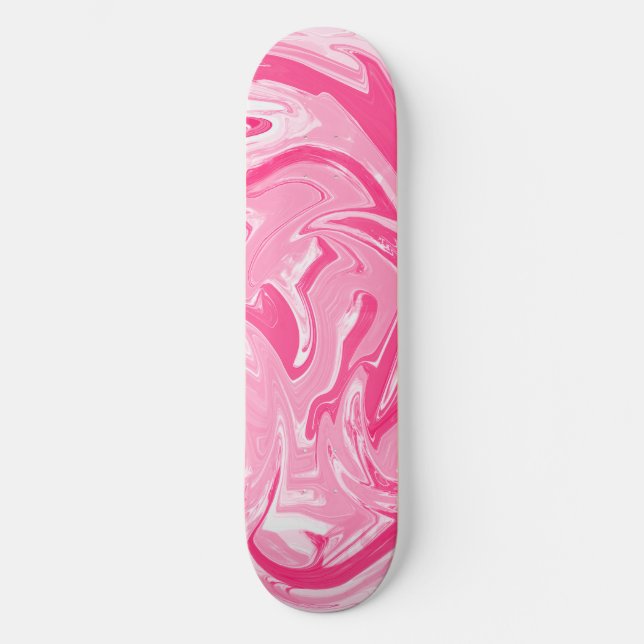 Rosa Marble Skateboard Deck (Framsida)