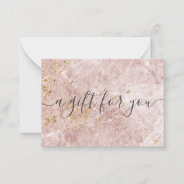 Rosa Marble Small Business Gift Certificate Anteckningskort