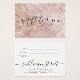Rosa Marble Small Business Gift Certificate Visitkort