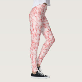 Rosa Marble Sten Swirls Söt Patterned Leggings