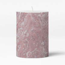 Rosa Marble Stil Pillar Candle
