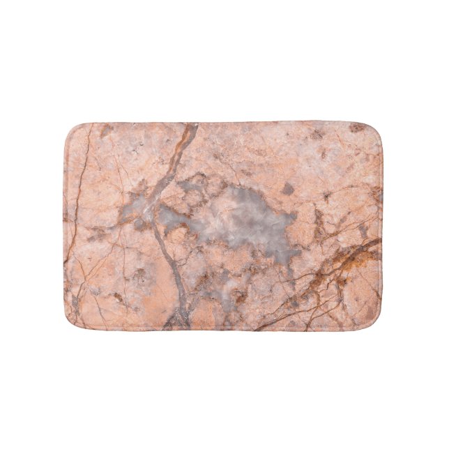 Rosa Marble Stone med Grått Badrumsmatta (Framsidan)