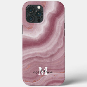 Rosa Marble Struktur Elegant Telefonväska till hen