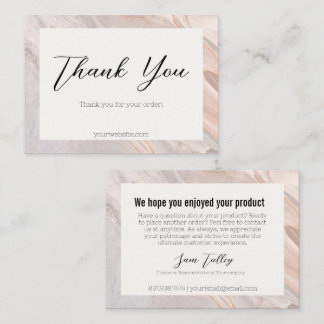 Rosa Marble Tack Customer Service Card Visitkort
