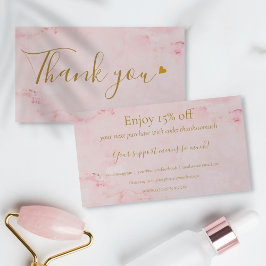 Rosa Marble Tack for Shopping Rabatt Card Visitkort