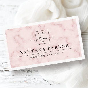 Rosa marble white gräns elegant minimalist logotyp visitkort