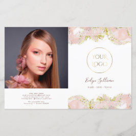 Rosa marbling design bifold broschyr