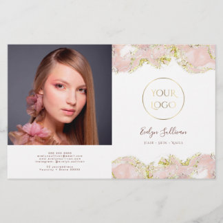 Rosa marbling design bifold broschyr