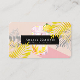 Rosa Margarita Bartender Mixolog Affärskort Visitkort