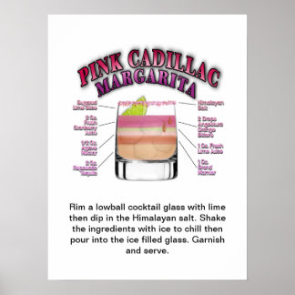 ROSA MARGARITA Cocktail Recipe 18"x24" Art Poster