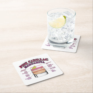 Rosa MARGARITA Cocktailrecept Konst Underlägg Papper Kvadrat