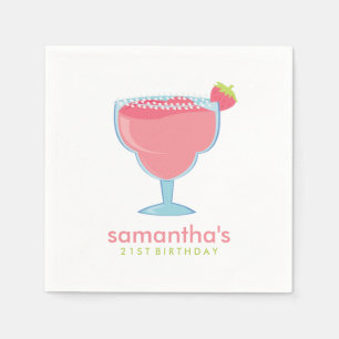 Rosa Margarita Drink Summer Party Pappersservett